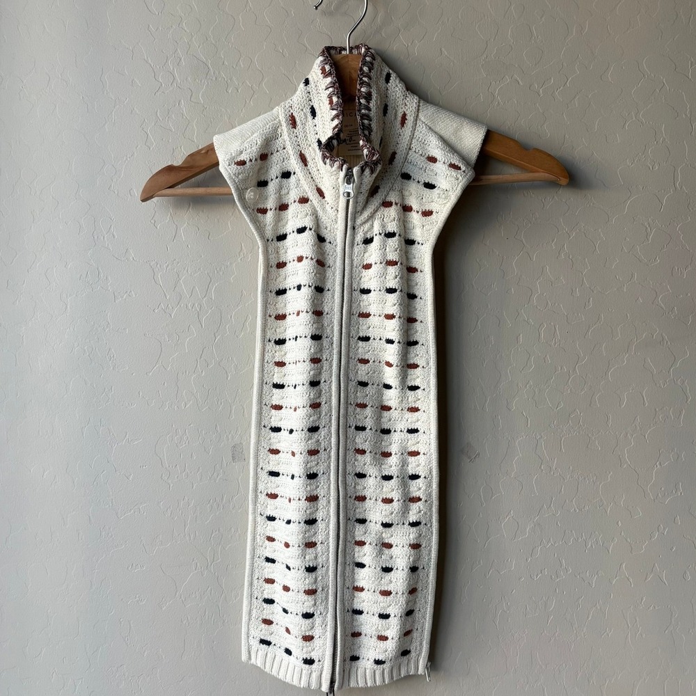 Veronica Beard Dickey Santo Cream Linen Cotton‎ Knit Zip Dickey Insert